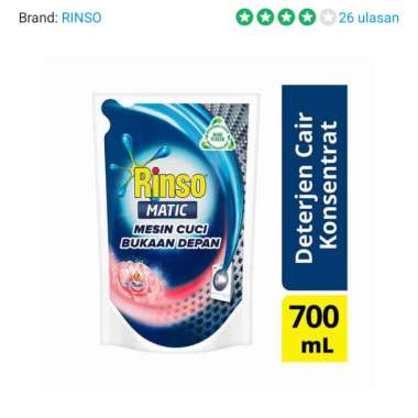 Promo Harga Rinso Detergent Matic Liquid Front Load  700 ml - Blibli