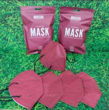 masker kn95 mouson 5ply earloop disposable mask navy