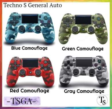 Stick Stik Controller LED for PS4 Gamepad Joystik Playstation 4 PS 4 Army Camouflage Plus Pack Biru
