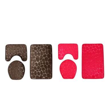 Jual Set Of 6 Bathroom Rugs Bathroom Mats Toilet Covers Pink Black Online September 2020 Blibli Com