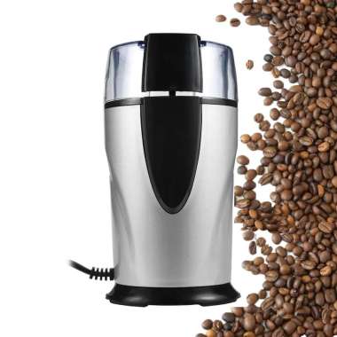 afforany penggiling biji kopi elektrik coffee bean grinder stainless steel blades eu plug 130w dq287800 silver black