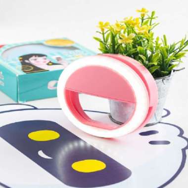 LAMPU SELFIE HANDPHONE RING LIGHT SELFIE LED FILL LIGHT LED FOTOGRAFI MAKEUP PINK