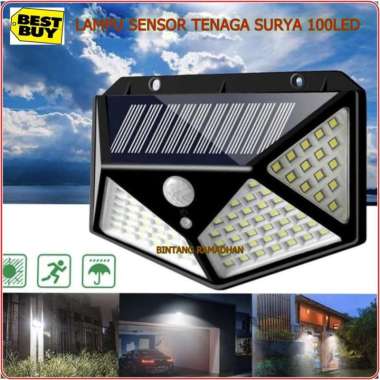 LAMPU TAMAN SENSOR TENAGA SURYA 100 LED - LAMPU SOLAR CELL 100 LED