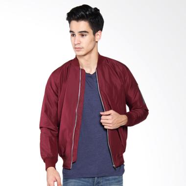 Dreacot Jaket Bomber Pria - Maroon