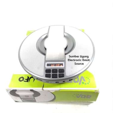 VDR Speaker V3900BT UFO Bentuk Piringan Pemutar MP3 Bluetooth USB TF Silver
