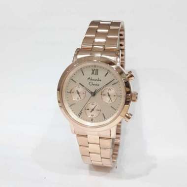 Alexandre Christie Dual Time 2901BFB Jam Tangan Wanita Rose Gold
