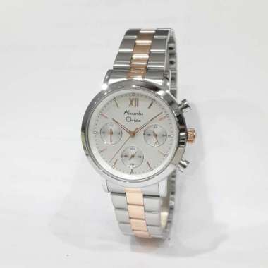 Alexandre Christie Dual Time 2901BFB Jam Tangan Wanita Silver Rose Gold