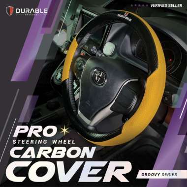 Hyundai H-1 I10 Sarung Steer Stir Cover Setir Mobil Motif Carbon Groovy Durable Carbon Kuning