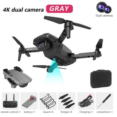 Mini Drone with Camera WiFi FPV Self stabilizing Gimbal 4k dual Cam black