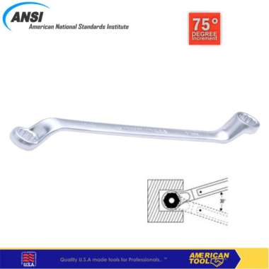American Tool 8957945 kunci Ring 75 Degree eliptical wrench 16 X 17 silver