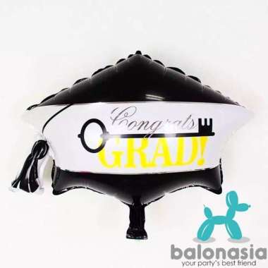 Balon Foil Wisuda Topi Toga - Multicolor