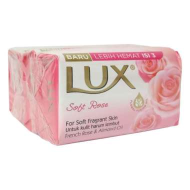 Promo Harga LUX Bar Soap Soft Rose per 3 pcs 110 gr - Blibli