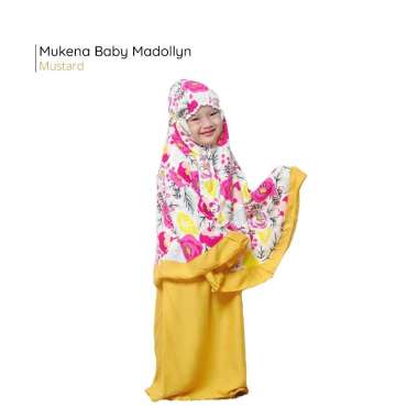 MUKENA TELEKUNG BABY BALITA 2-3 TAHUN KATUN RAYONJANGER PREMIUM MOTIF MADOLLYN Mustard