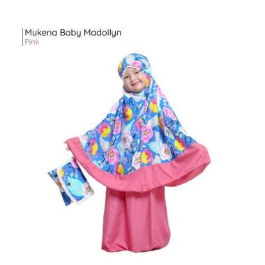 MUKENA TELEKUNG BABY BALITA 2-3 TAHUN KATUN RAYONJANGER PREMIUM MOTIF MADOLLYN Pink