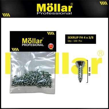 MOLLAR 93-039 Skrup FH 4 x 3/8 Baut Sekrup Tapping Screw - 100 pcs