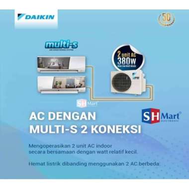 AC DAIKIN MULTI S 1/2PK + 3/4PK 2MCK30RVM (15+20) GARANSI RESMI MEDAN