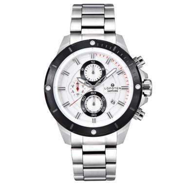 LOFOTEN Watch - Jam Tangan Pria - Sapphire - F-6509MC - Chronograph Silver Putih