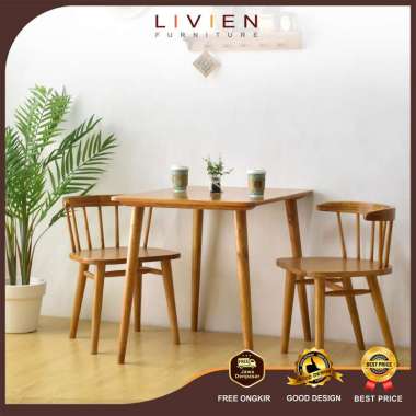 LIVIEN Meja makan - Meja makan Minimalis - Meja makan Set - Meja makan kayu - Ribe Dining Set 860 - 