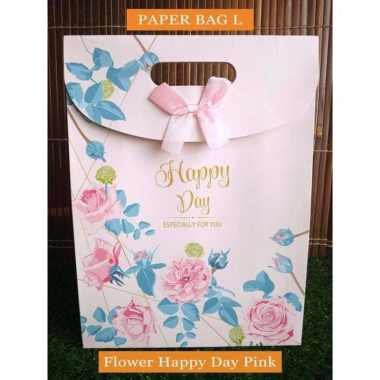 Paper Bag Motif - Tas Kertas Kado - Tas Ulang tahun - L SHABBY FLOWER