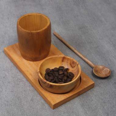 1PCS Nampan Kopi Kayu / Coffee Tray / Properti Foto Produk Makanan COKELAT