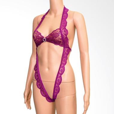 Kimochi Me Lingerie VLIN539 Teddy L ... Belly Open Crotch - Ungu