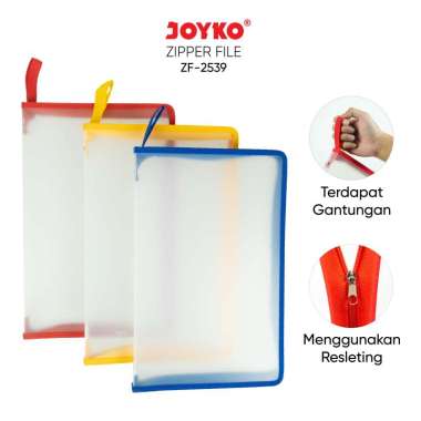Zipper File Map Plastik Resleting Joyko ZF-2539 F4 Yellow