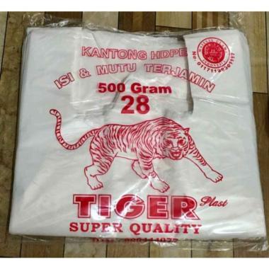 PLASTIK KANTONG KRESEK HDPE PUTIH SUSU TIGER 28 GRADE A