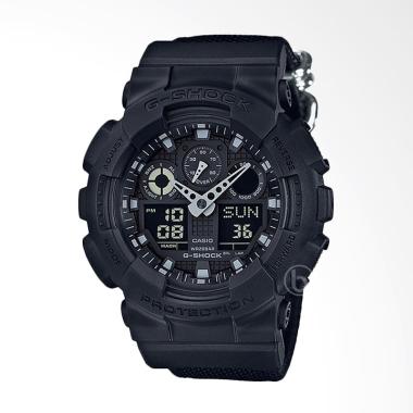 CASIO G-SHOCK Canvass Full Black Ltd Edition Jam Tangan Pria - Black GA-100BBN-1ADR Black