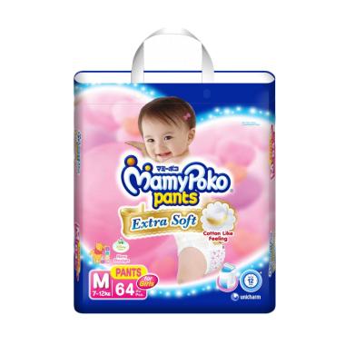 MamyPoko Pants Extra Soft Girls Popok Bayi [Size M/64 Pcs]