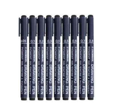 Snowman drawing pen / drawing pen / waterproof / snowman pen / pigmen ft 700 / snowman hitam 0.3