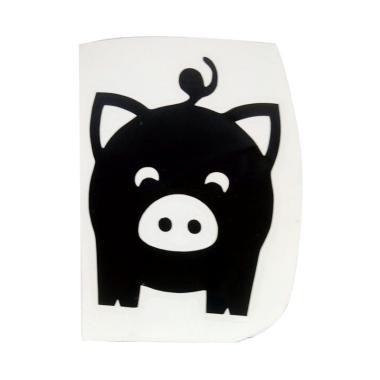 OEM Motif Pig Cute Mini Dekorasi To ... klar Wall Sticker - Hitam