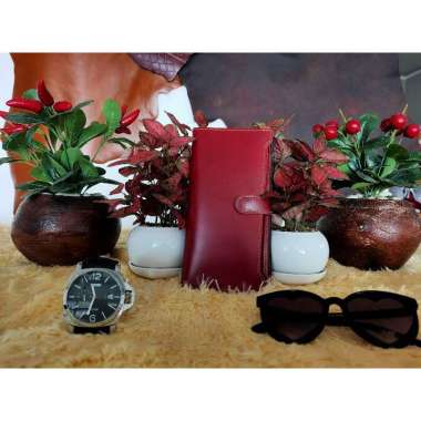 Dompet cewek/Dompet wanita/Tas selempang wanita Kulit Asli Maroon