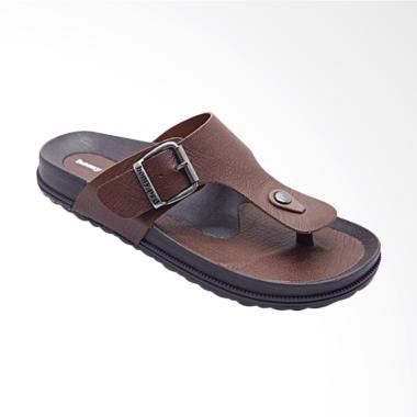 HOMYPED Navara Leather Sandal Pria - Brown 806