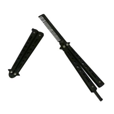 Benchmade Comb balisong Benchmade Sisir Lipat Black Metalic