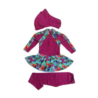 Rainy Collections Motif Butterfly Baju Renang Anak Muslim - Ungu