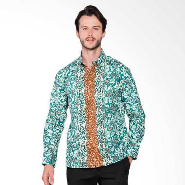 AWANA Modern Slim Fit Borneo Kemeja Batik Pria - Green