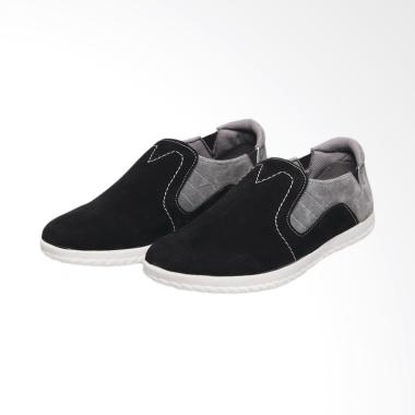 BSM SOGA Sepatu Slip On Pria - Black Grey [BLG 238]