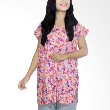 Batik Alhadi BPT001-06B Blus Batik Piyama Baju Tidur - Orange