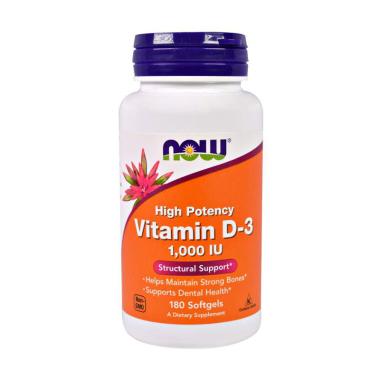 Now Foods Vitamin d3 D-3 1000 IU Suplemen [180 Softgels]