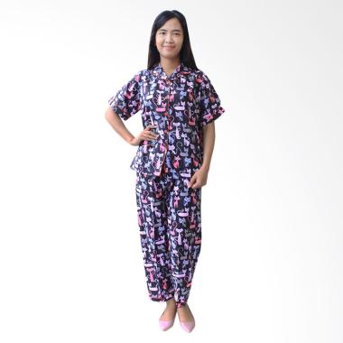 Aily ALY003 Setelan Baju Tidur Wanita - Hitam