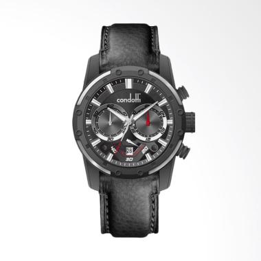 Condotti Ammirevole Chronograph Tali Leather Jam Tangan Pria - Black [CN1002-B03-L03] Black