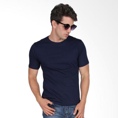 Black Liquid Kaos Pria Premium Polos Lengan Pendek - Navy