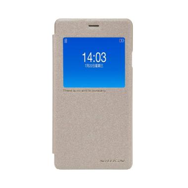 Nillkin Sparkle Leather Flip Cover Casing for Oppo Joy 3 (A11) - Gold