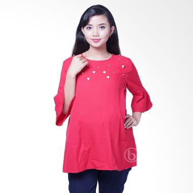 Mama Hamil SJ 360 Permata Mutiara Atasan Baju Hamil Menyusui - Merah Mama Hamil SJ 360 Permata Mutiara Atasan Baju Hamil Menyusui - Merah