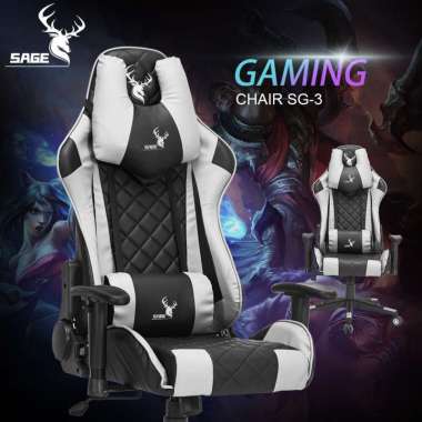 KHUSUS GOJEK JAKARTA SAGE Premium Quality Gaming Chair bangku Kursi 180 derajat SG-3 ORIGINAL GOJEK-