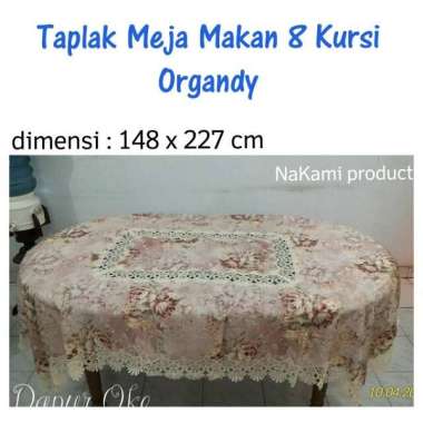Nakami Taplak Meja Makan 8 Kursi Organdy