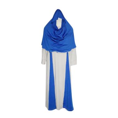 VERINA BABY Gamis Variasi Brukat Plus Jilbab Baju Muslim Anak - Biru