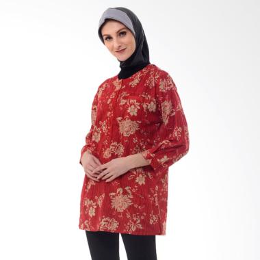 Beyounique Flowery Tunic Blouse Muslim - Red