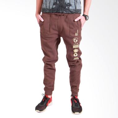 180 Degrees Jogger Pants With Print Pria - Coklat
