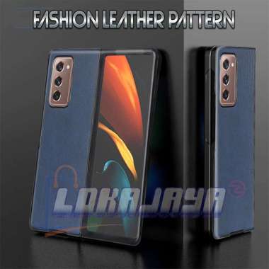 Case Samsung Z Fold 2 Flip Leather Jeans Luxury Hardcase Samsung Galaxy Z Fold 2 Biru